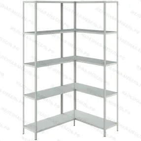 стеллаж угловой ms strong 2550х1400х1200 (5 уровней глубиной 400 мм)