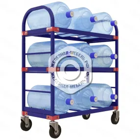 стеллаж передвижной для 19-литровых бутылей с водой тсвд-9