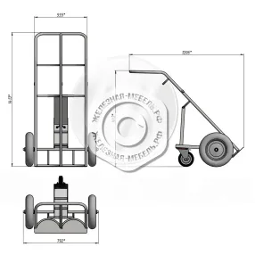 тележка для перевозки двух баллона с фиксацией ремнем гб -2 (без колёс)